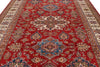 9x12 Red and Ivory Kazak Tribal Rug