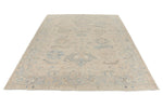 9x12 Beige And Blue Turkish Oushak Rug