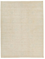 9x12 Ivory and Beige Turkish Oushak Rug