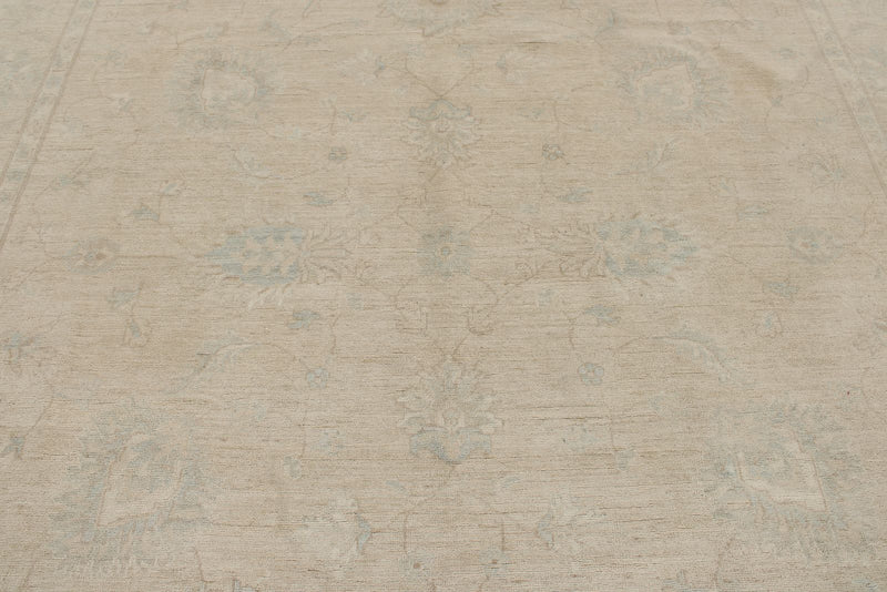 9x12 Ivory and Beige Turkish Oushak Rug
