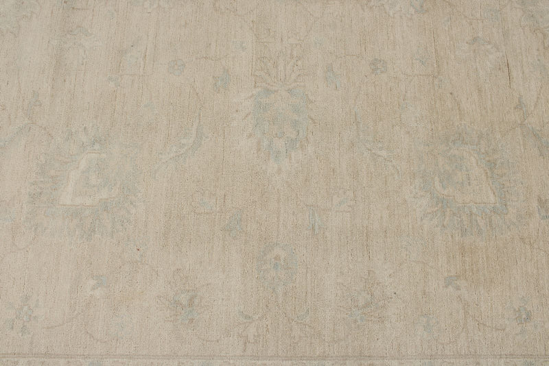 9x12 Ivory and Beige Turkish Oushak Rug