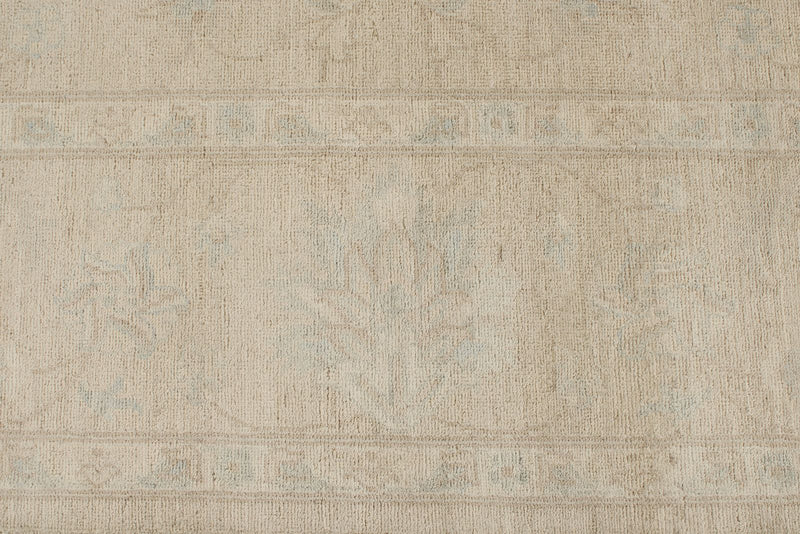 9x12 Ivory and Beige Turkish Oushak Rug
