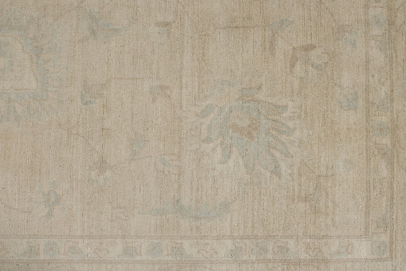 9x12 Ivory and Beige Turkish Oushak Rug