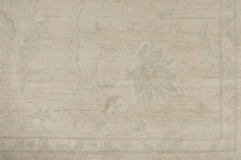 9x12 Ivory and Beige Turkish Oushak Rug