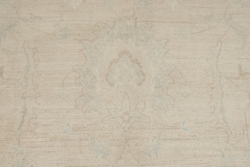 9x12 Ivory and Beige Turkish Oushak Rug