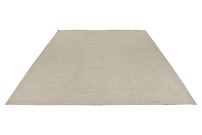9x12 Ivory and Beige Turkish Oushak Rug