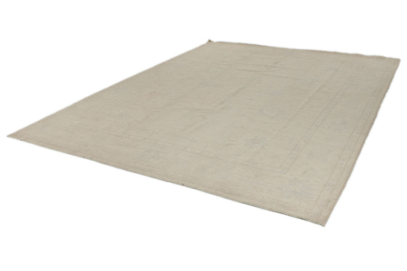 9x12 Ivory and Beige Turkish Oushak Rug