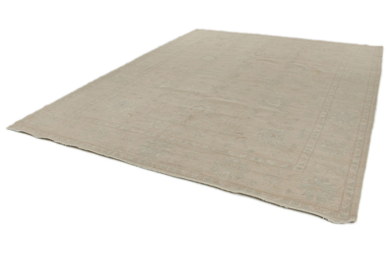 9x12 Ivory and Beige Turkish Oushak Rug