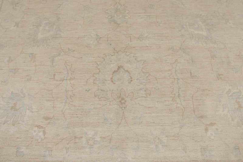 9x12 Ivory and Beige Turkish Oushak Rug