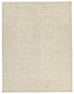 9x12 Ivory and Beige Turkish Oushak Rug