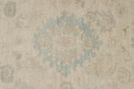 9x12 Ivory and Beige Turkish Oushak Rug