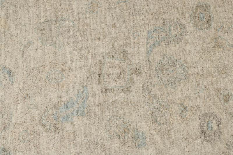 9x12 Ivory and Beige Turkish Oushak Rug