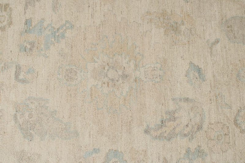 9x12 Ivory and Beige Turkish Oushak Rug