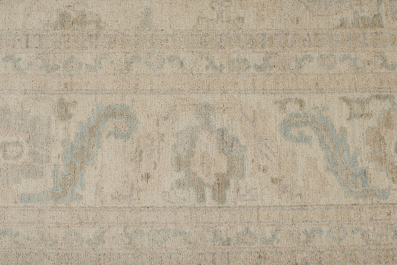 9x12 Ivory and Beige Turkish Oushak Rug