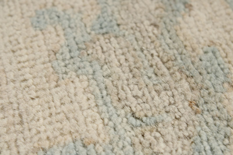 9x12 Ivory and Beige Turkish Oushak Rug