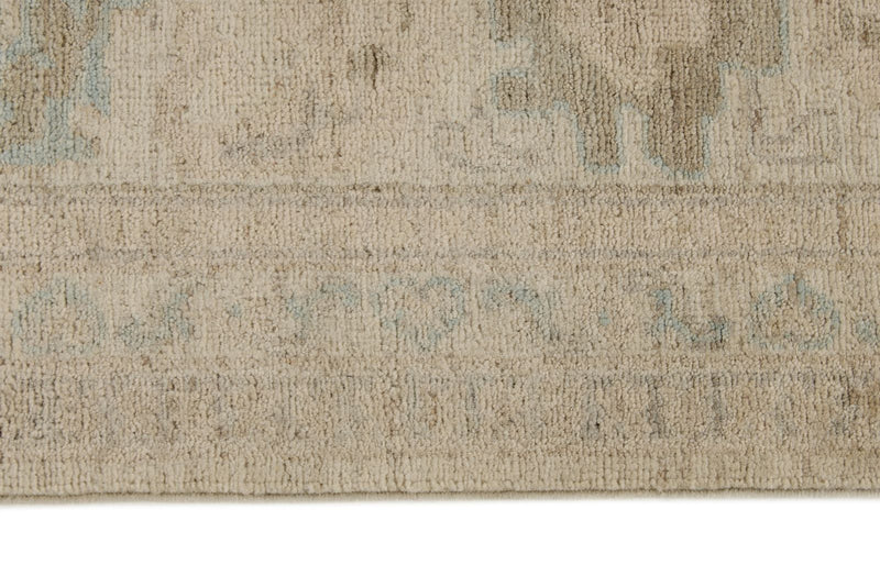 9x12 Ivory and Beige Turkish Oushak Rug