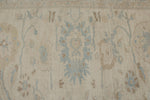 9x12 Beige And Blue Turkish Oushak Rug