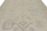 9x12 Beige And Blue Turkish Oushak Rug