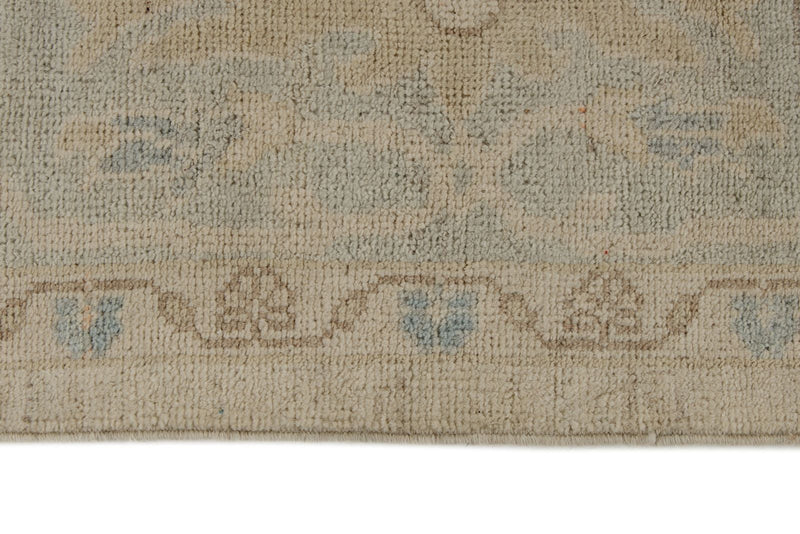 9x12 Beige And Blue Turkish Oushak Rug