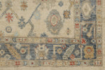 4x16 Ivory and Blue Turkish Oushak Runner