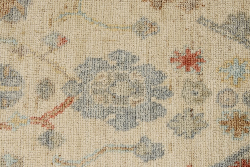 4x16 Ivory and Blue Turkish Oushak Runner