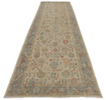 4x16 Ivory and Blue Turkish Oushak Runner