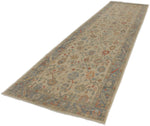 4x16 Ivory and Blue Turkish Oushak Runner
