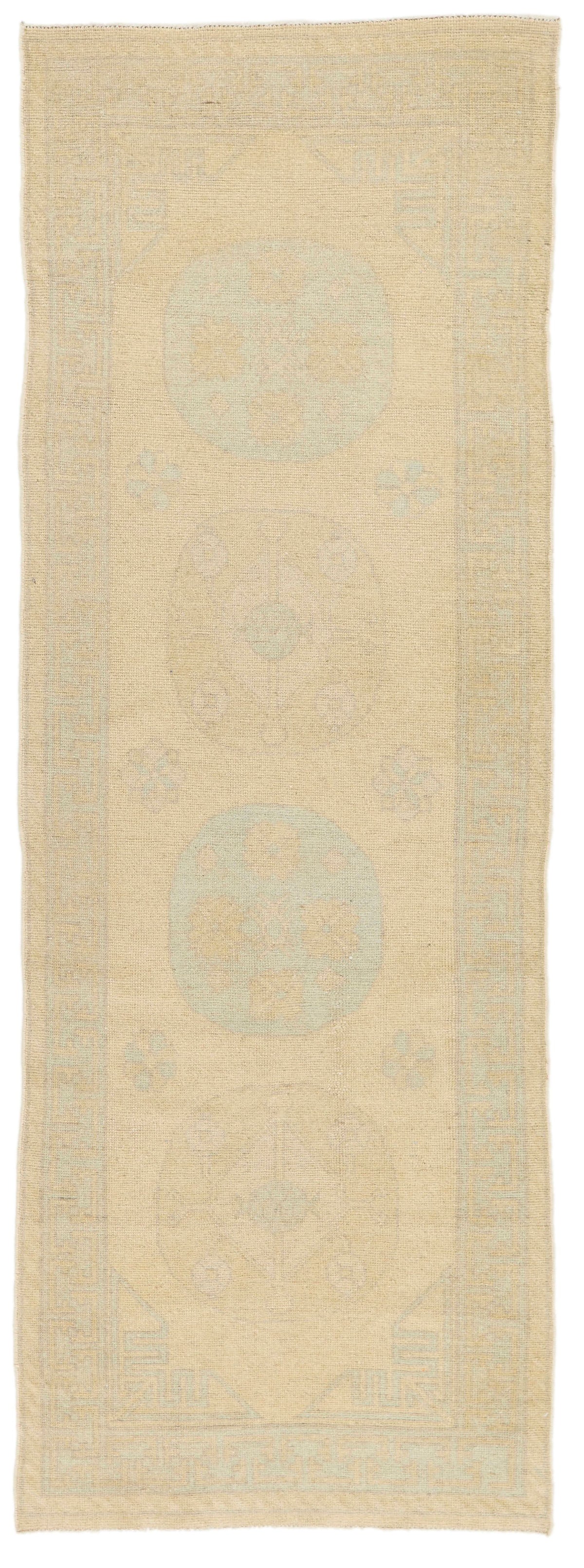 3x8 Blue and Ivory Turkish Tribal Runner