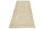 3x8 Blue and Ivory Turkish Tribal Runner
