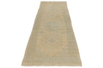 3x8 Blue and Ivory Turkish Tribal Runner