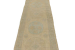 3x8 Blue and Ivory Turkish Tribal Runner