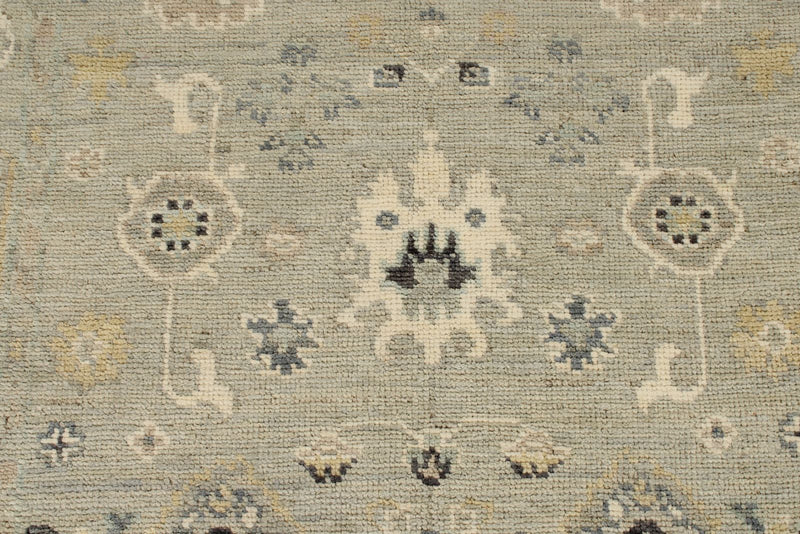 4x6 Ivory and Multicolor Turkish Oushak Rug