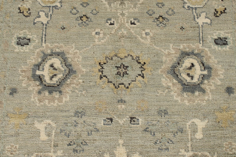 4x6 Ivory and Multicolor Turkish Oushak Rug