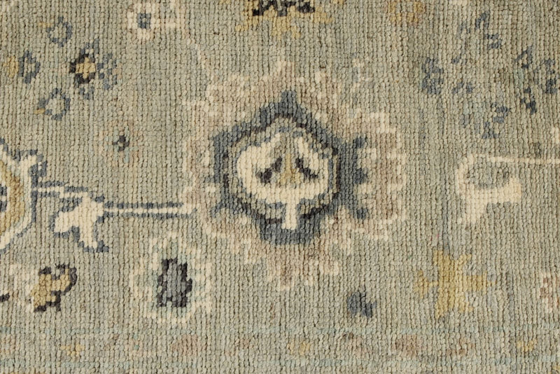 4x6 Ivory and Multicolor Turkish Oushak Rug