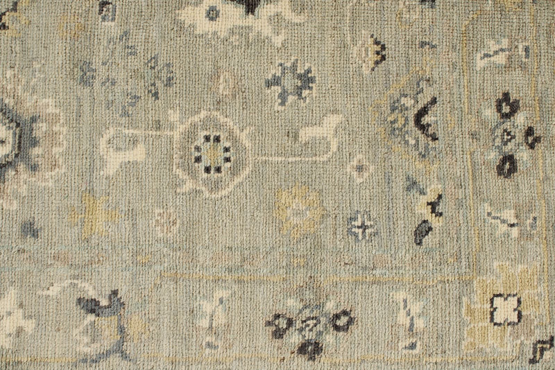 4x6 Ivory and Multicolor Turkish Oushak Rug