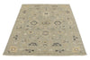 4x6 Ivory and Multicolor Turkish Oushak Rug