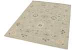 4x6 Ivory and Multicolor Turkish Oushak Rug