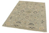 4x6 Ivory and Multicolor Turkish Oushak Rug