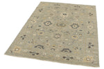 4x6 Ivory and Multicolor Turkish Oushak Rug