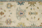 3x12 Ivory and Blue Turkish Oushak Runner