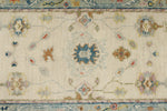 3x12 Ivory and Blue Turkish Oushak Runner