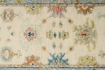 3x12 Ivory and Blue Turkish Oushak Runner