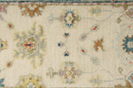 3x12 Ivory and Blue Turkish Oushak Runner