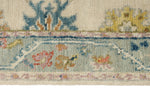 3x12 Ivory and Blue Turkish Oushak Runner