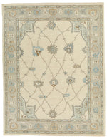 8x12 Ivory and Gray Turkish Oushak Rug