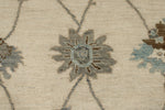 8x12 Ivory and Gray Turkish Oushak Rug