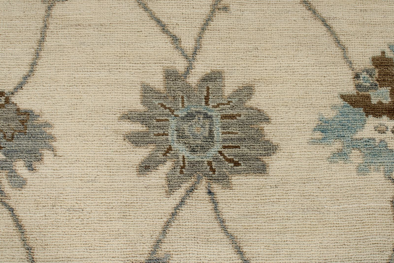 8x12 Ivory and Gray Turkish Oushak Rug