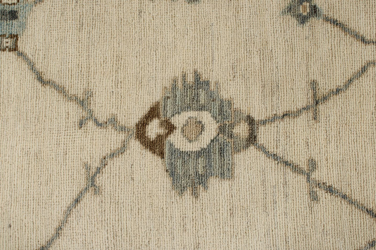 8x12 Ivory and Gray Turkish Oushak Rug