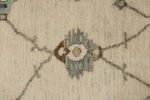 8x12 Ivory and Gray Turkish Oushak Rug