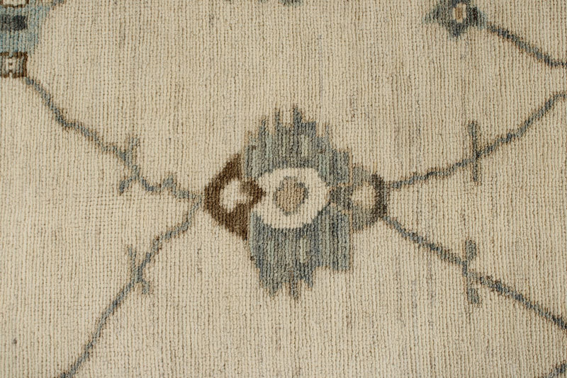 8x12 Ivory and Gray Turkish Oushak Rug